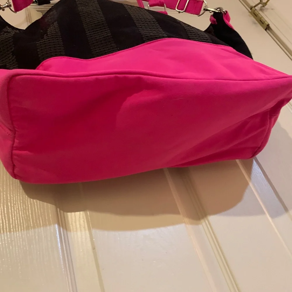 Victoria’s Secret Black/Pink Canvas/Sequin Tote Bag